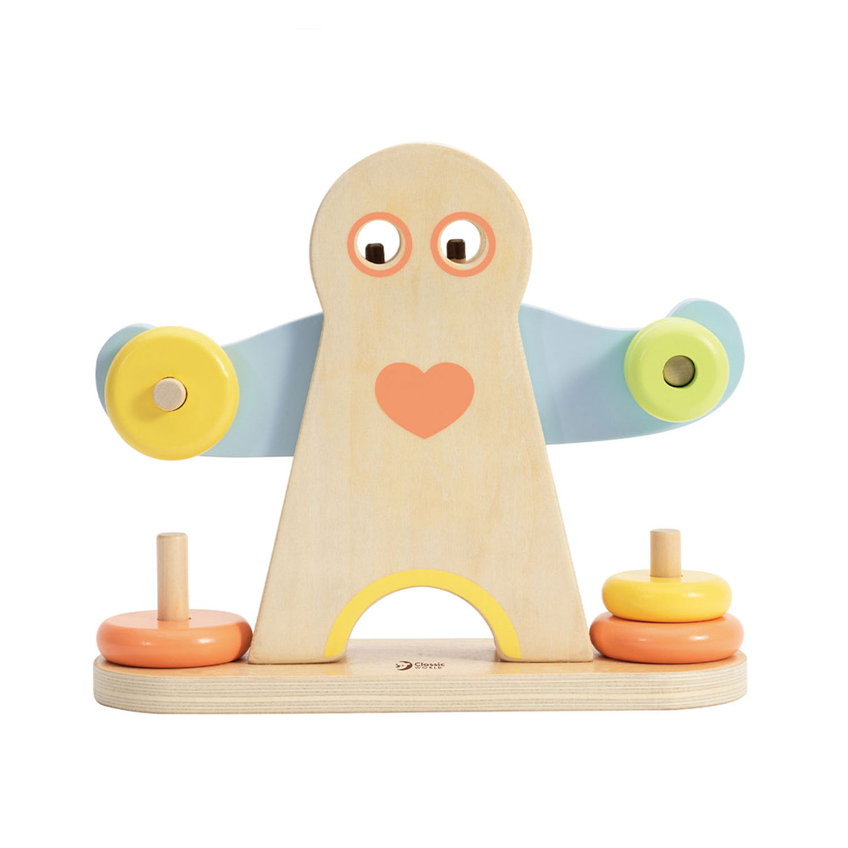 Classic world houten weegschaal hercules educatief speelgoed 7-delig.