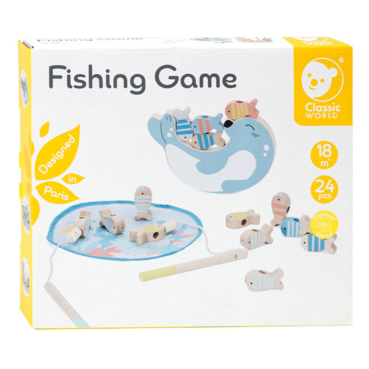 Klassisk World World Wood Fish Game SEAL, 24dlg.