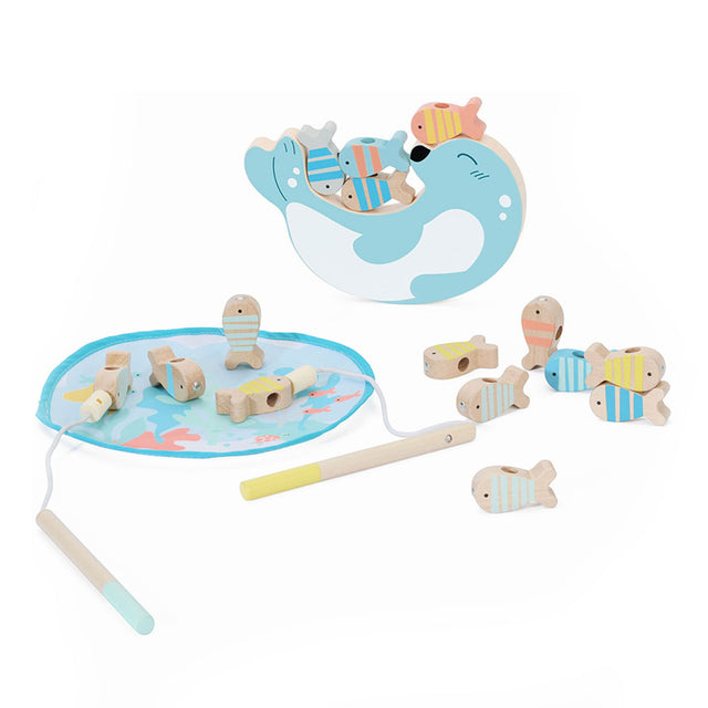 Classic world houten visspel zeehond, 24dlg.
