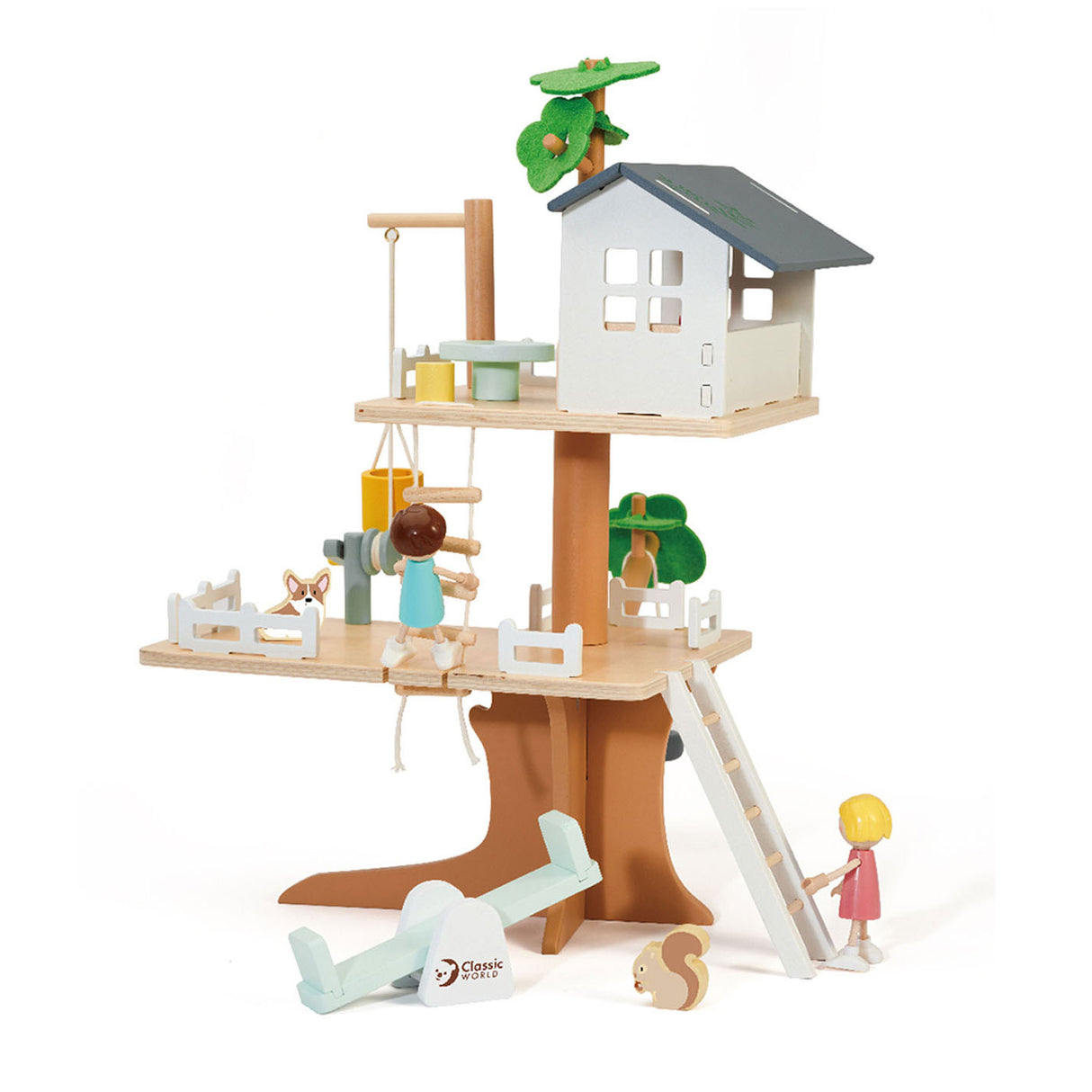 Classic World World Wooden Poppenhuis Boomhut, 31dlg.