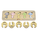 Klassisk World World Wooden Castle Keys and Ditches Match Game, 13dlg.