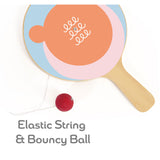 Classic World World Wooden Racket With Ball by Cord