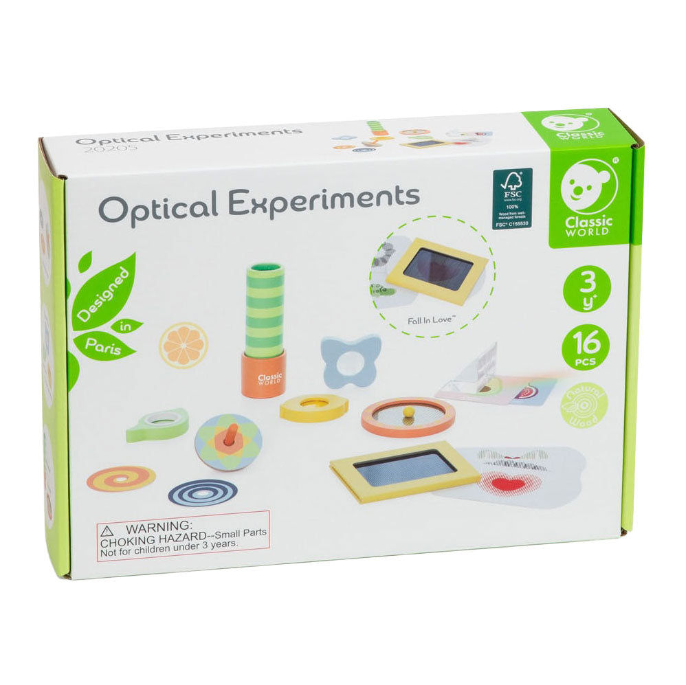 Classic World Optical Experiments Wooden Play Set, 16dlg.