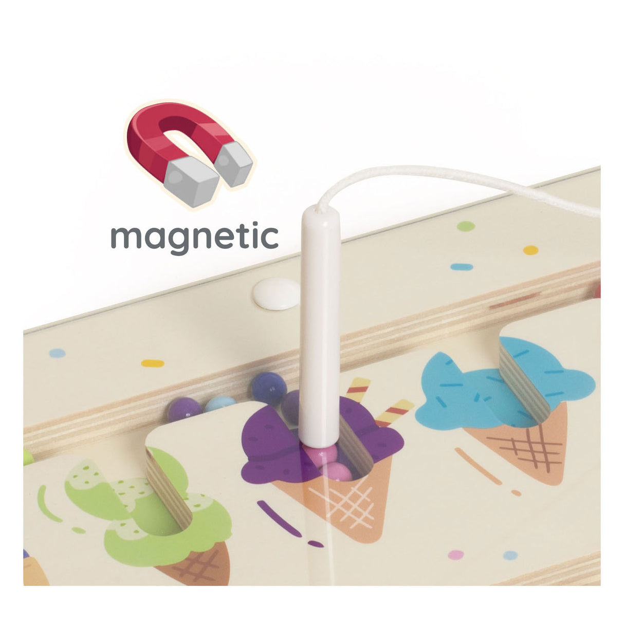 Classic world houten educatief kleuren match spel ijsjes magnetisch.