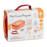 Classic world houten dieren verzorgen speelset - rollenspel speelgoed tas 16dlg.