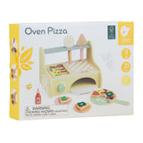 Classic world houten speelgoed pizzaoven speelset met accessoires.