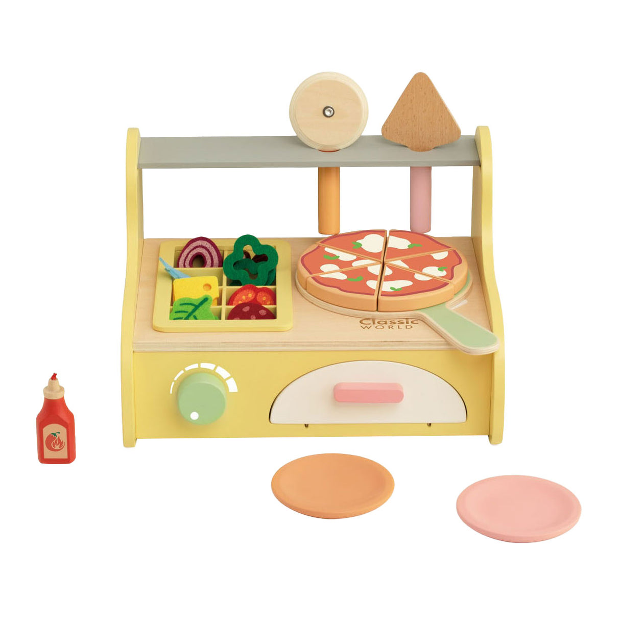 Classic World World Wood Pizza Oven Play Set, 7DLG.