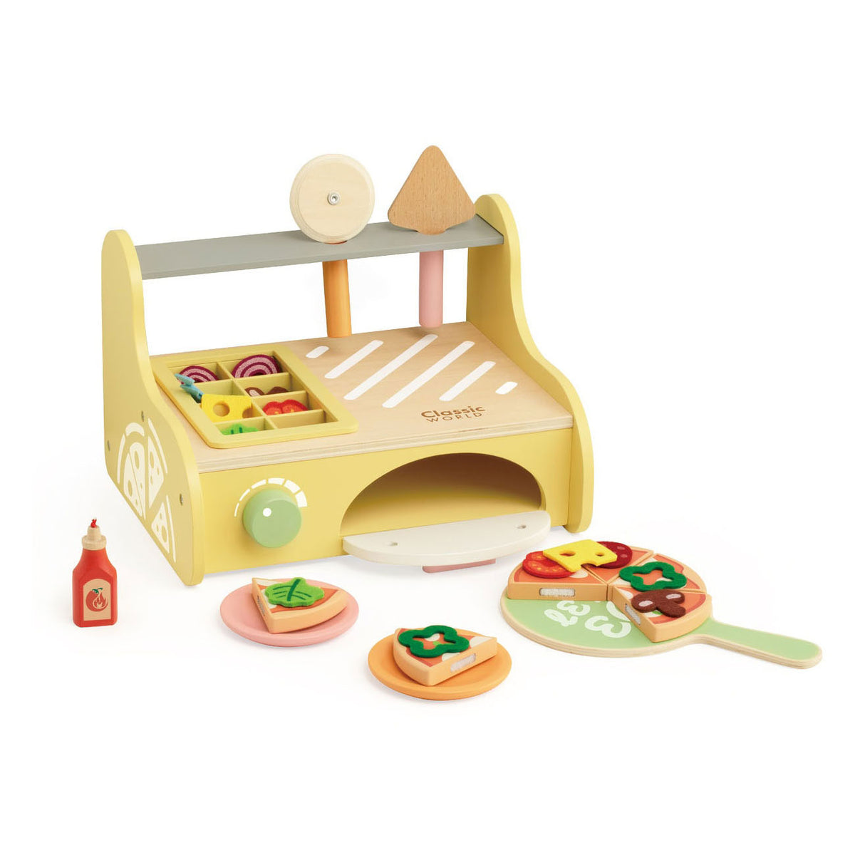 Classic World World Wood Pizza Oven Play Set, 7DLG.