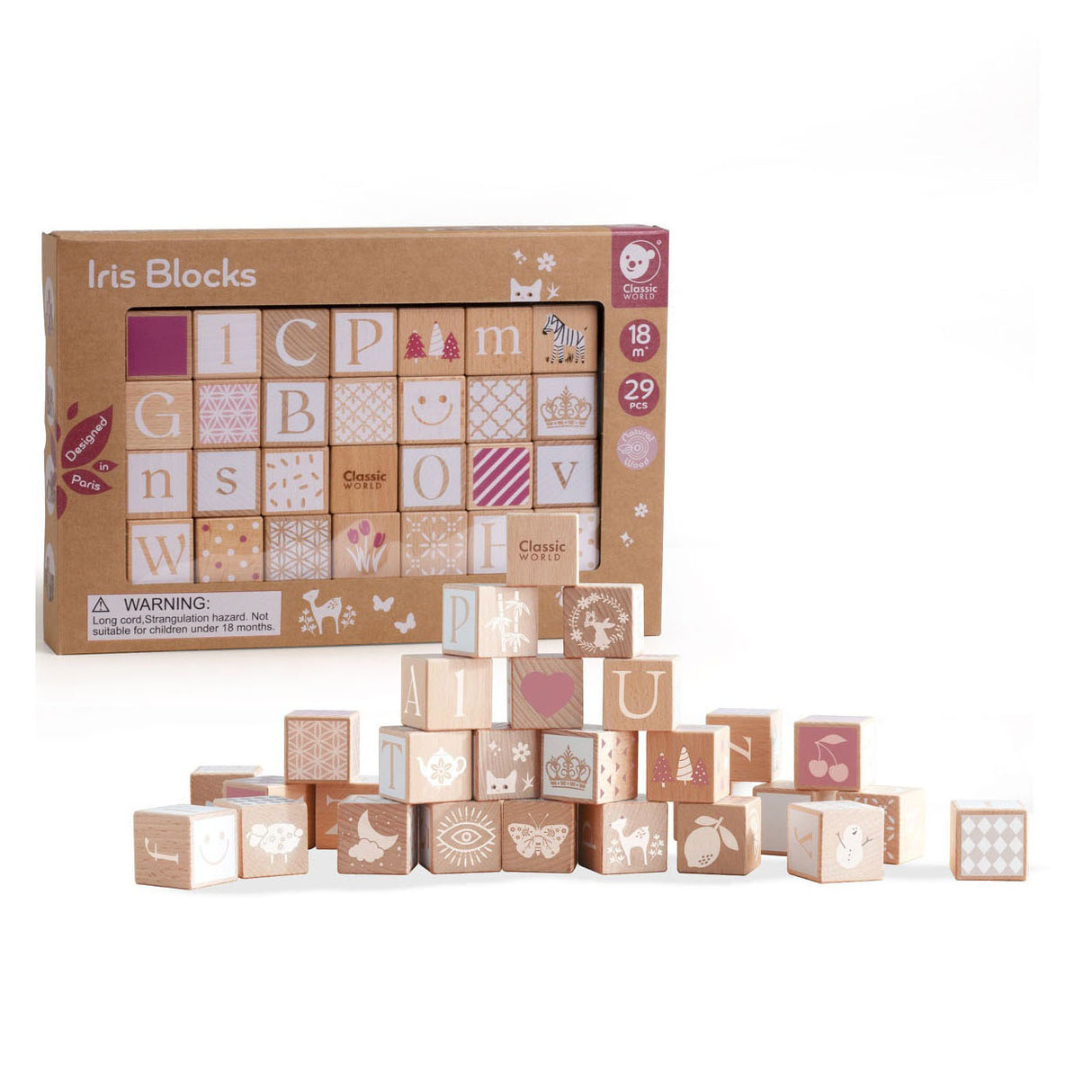 Classic World Wooden Iris Blocks, 29dlg.