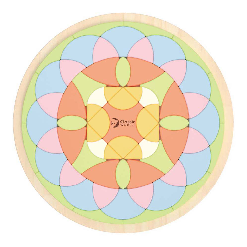 Classic world houten mandala puzzel bloem
