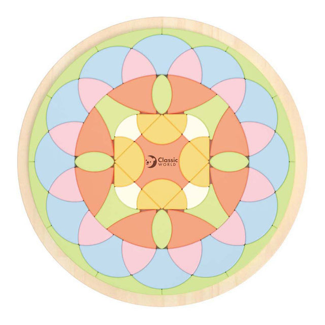 Classic world houten mandala puzzel bloem