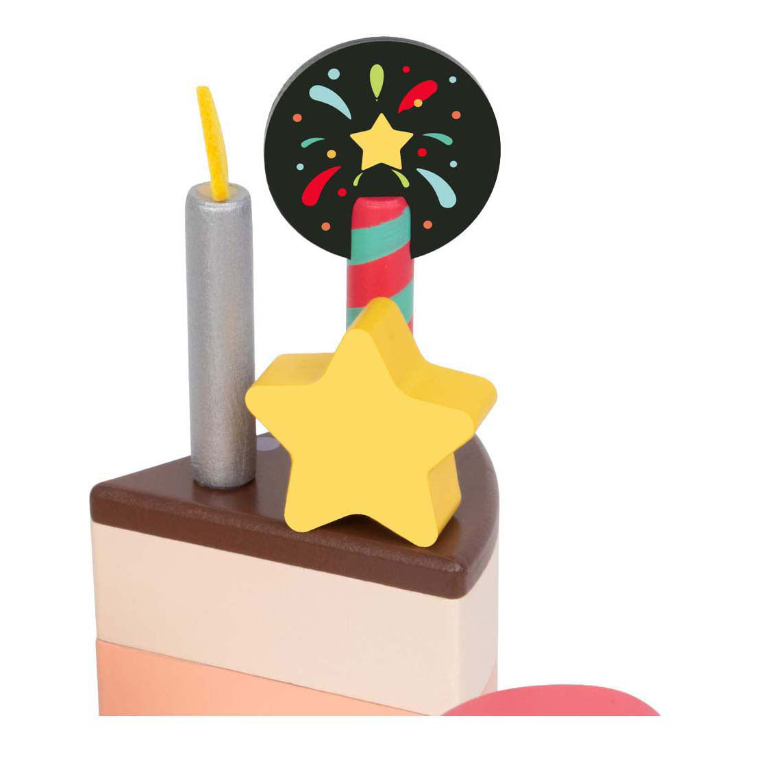 Classic world houten speelgoed chocolade taart verjaardag.