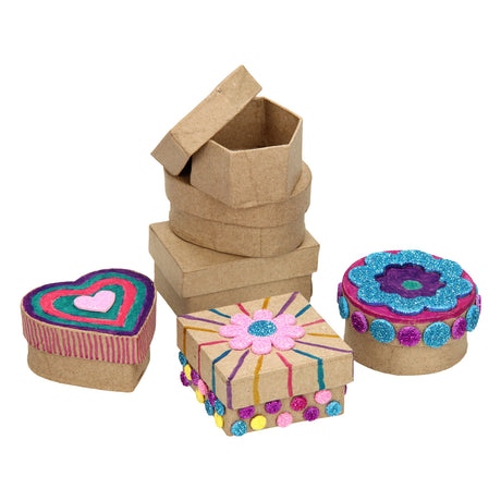 Creativ company papier mache creotime: mini doosjes 6 stuks 5x3 cm
