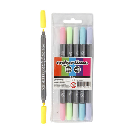 Creativ company dubbelzijdige stiften - pastelkleuren, 6st.