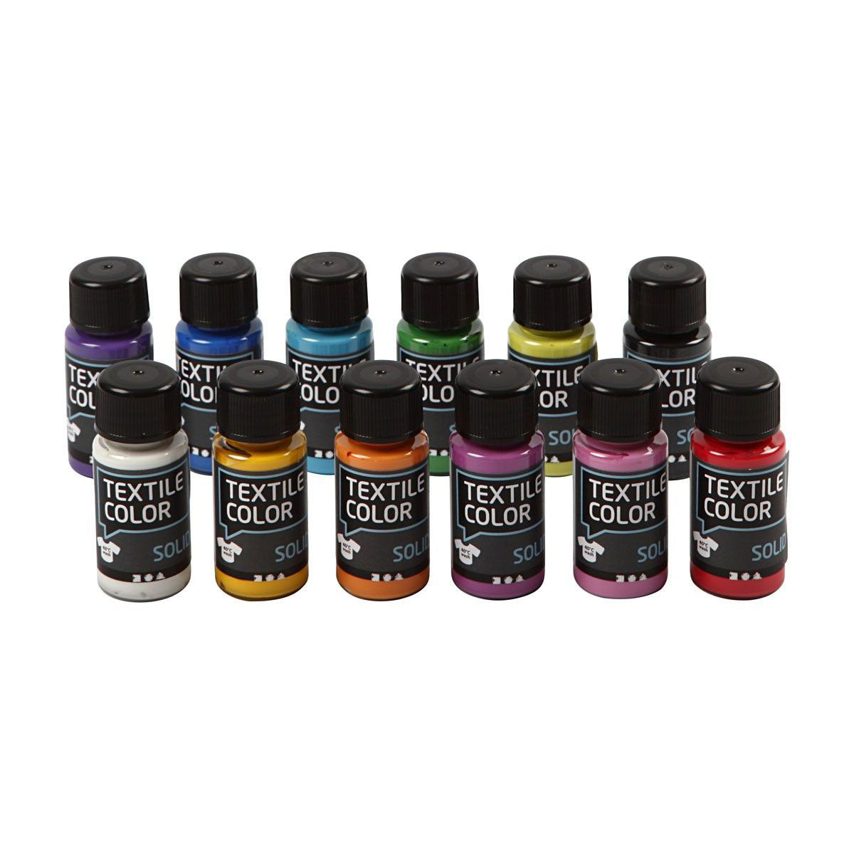 Couvrant la peinture textile - Ensemble de 12 couleurs, 50 ml