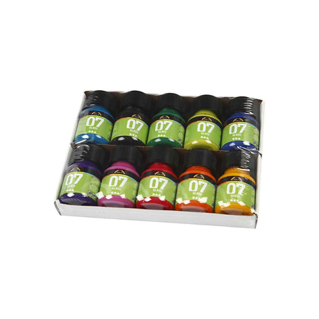 Creativ company permanente glasverf - set van 10 kleuren, 30ml