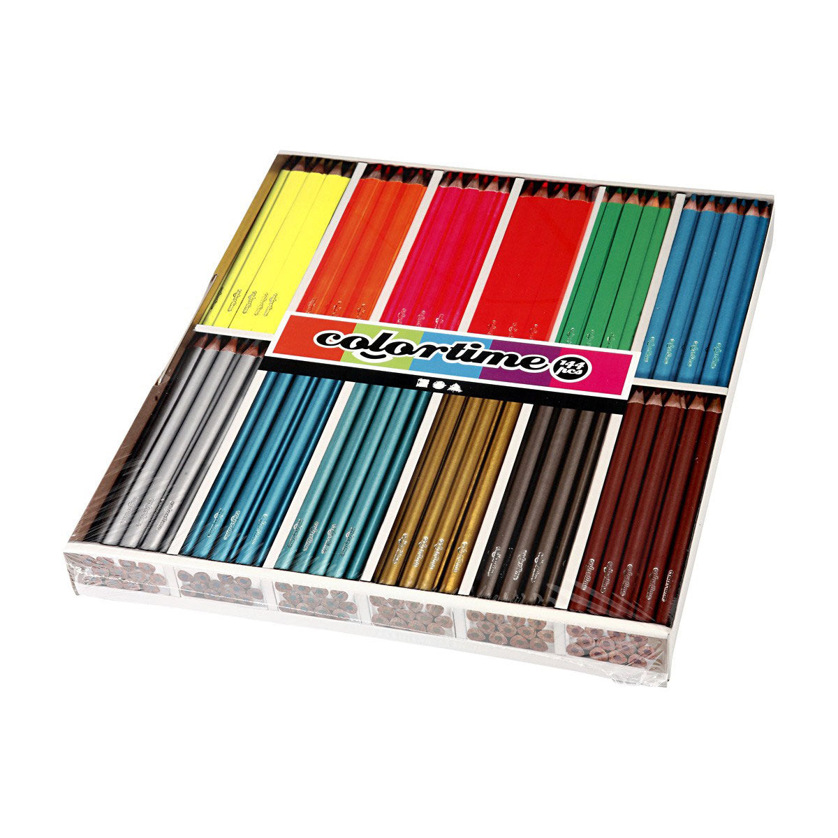 Triangular colored pencils - Metallic and Neon, 144st.