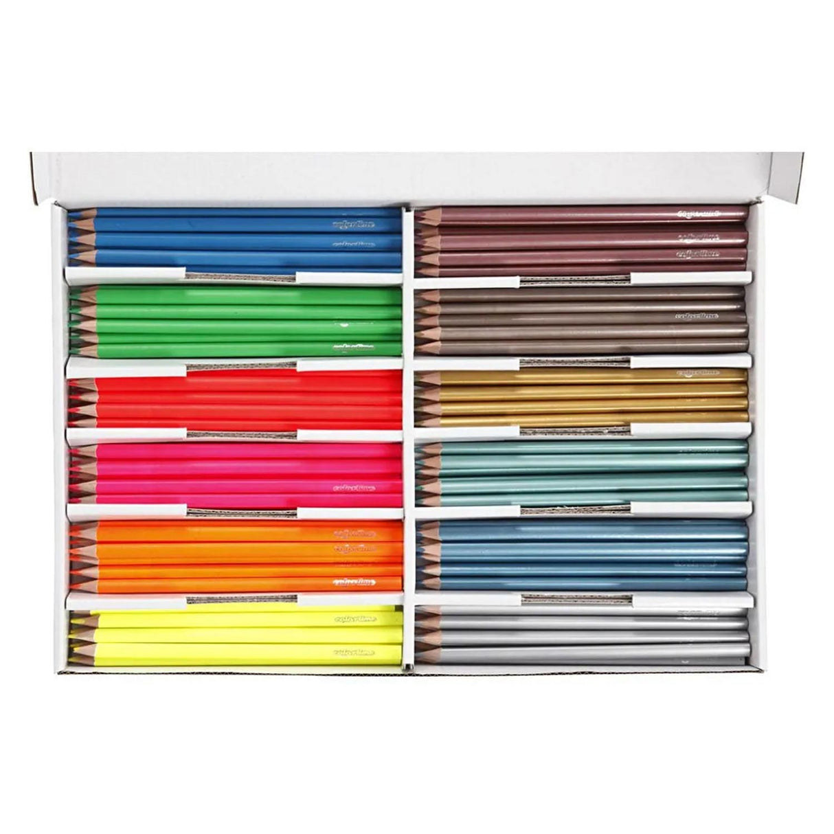 Triangular colored pencils - Metallic and Neon, 144st.