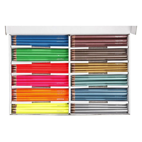 Creativ company driehoekige kleurpotloden - metallic en neon, 144st.