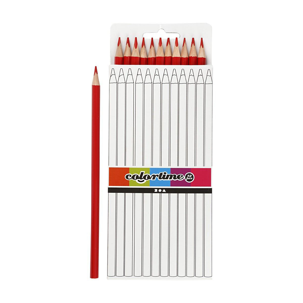 Creativ Company Triangular Colored Pencils Red, 12 ..