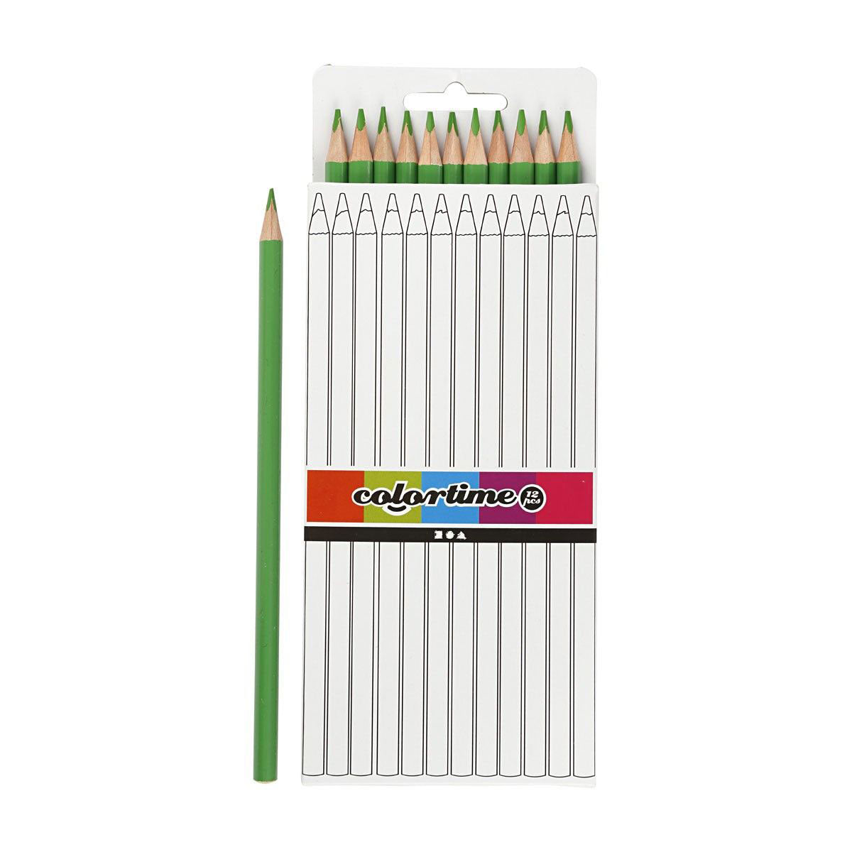 Crayons de couleur triangulaire - vert clair, 12e.