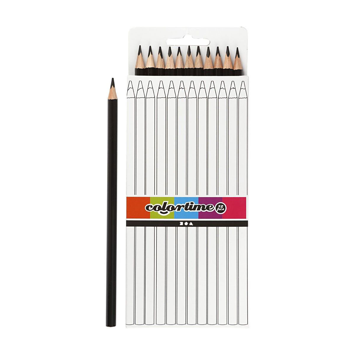 Crétiv Company Triangular Colored Crayons Black, 12st.