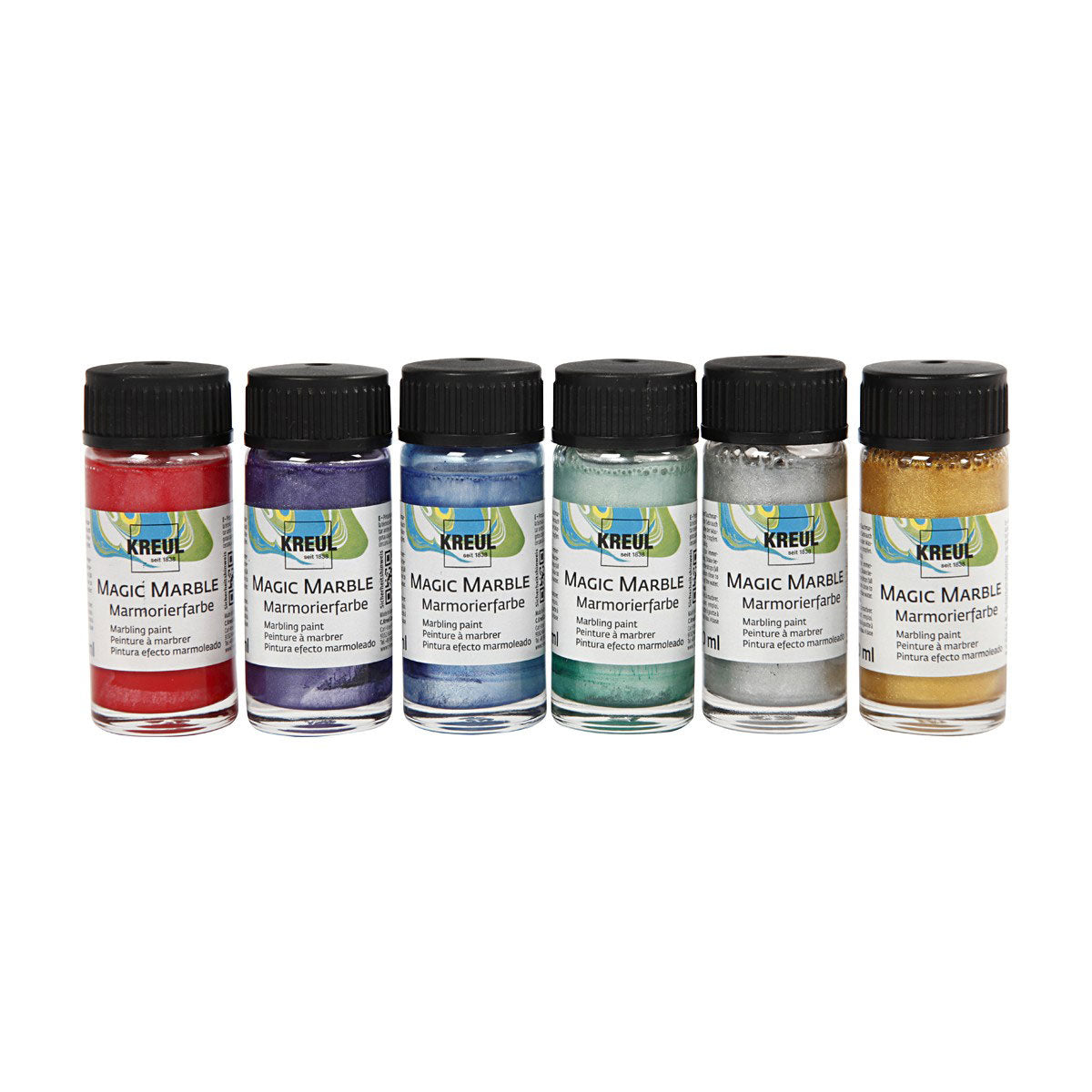 Peinture en marbre - couleurs métalliques, 6x20 ml