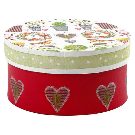 Creativ company ronde doosjes papier-maché, 3st.