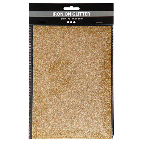 Creativ company opstrijkfolie glitter goud, a5