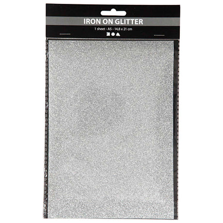 Creativ company opstrijkfolie glitter zilver, a5