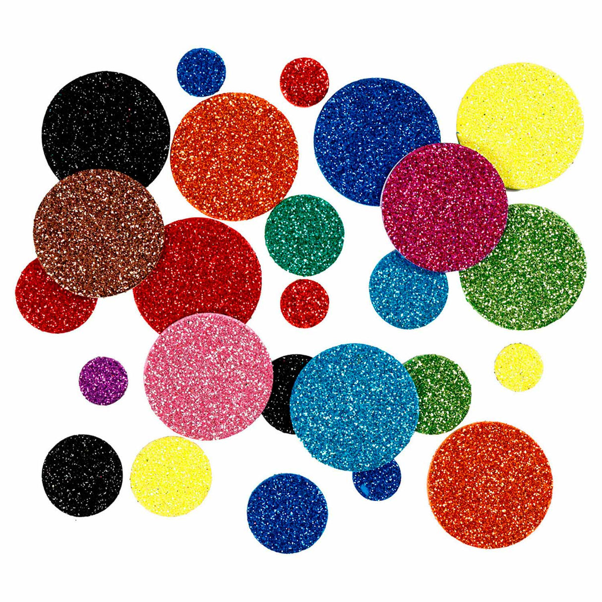 Foamvormen Glitter Cirkels, 150st.