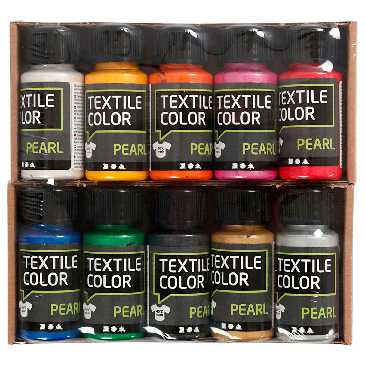 Textile paint various colors, 10x50ml.