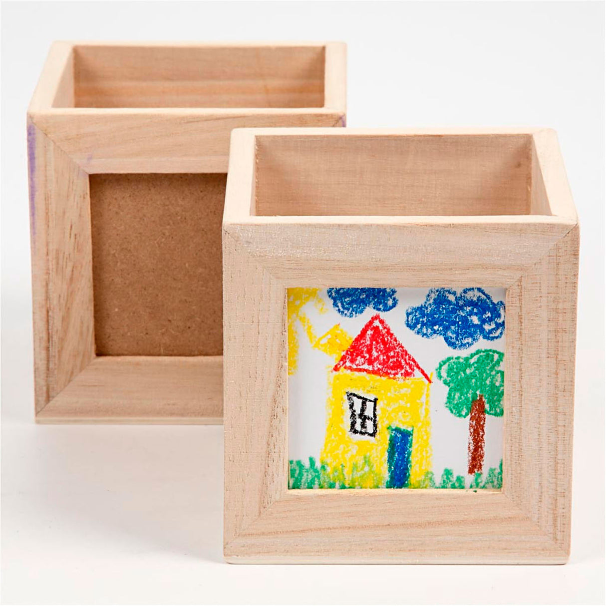 Wooden pen tray with photo frame