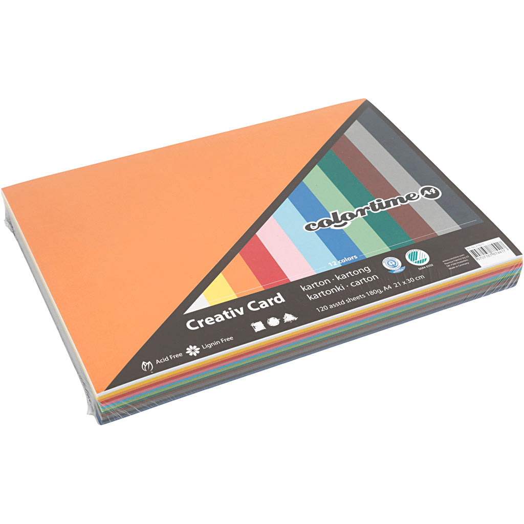 Creativ Company colored Cardboard A4, 12 x 10 feuilles