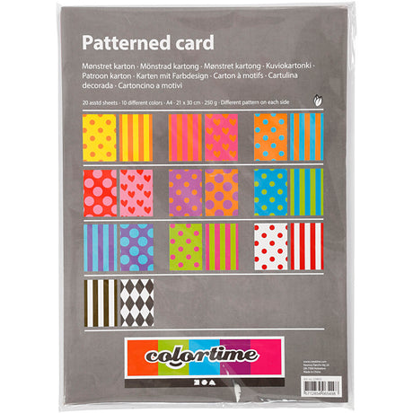 Creativ company creotime patroonkarton 21 x 29,7 cm 20 stuks multicolor