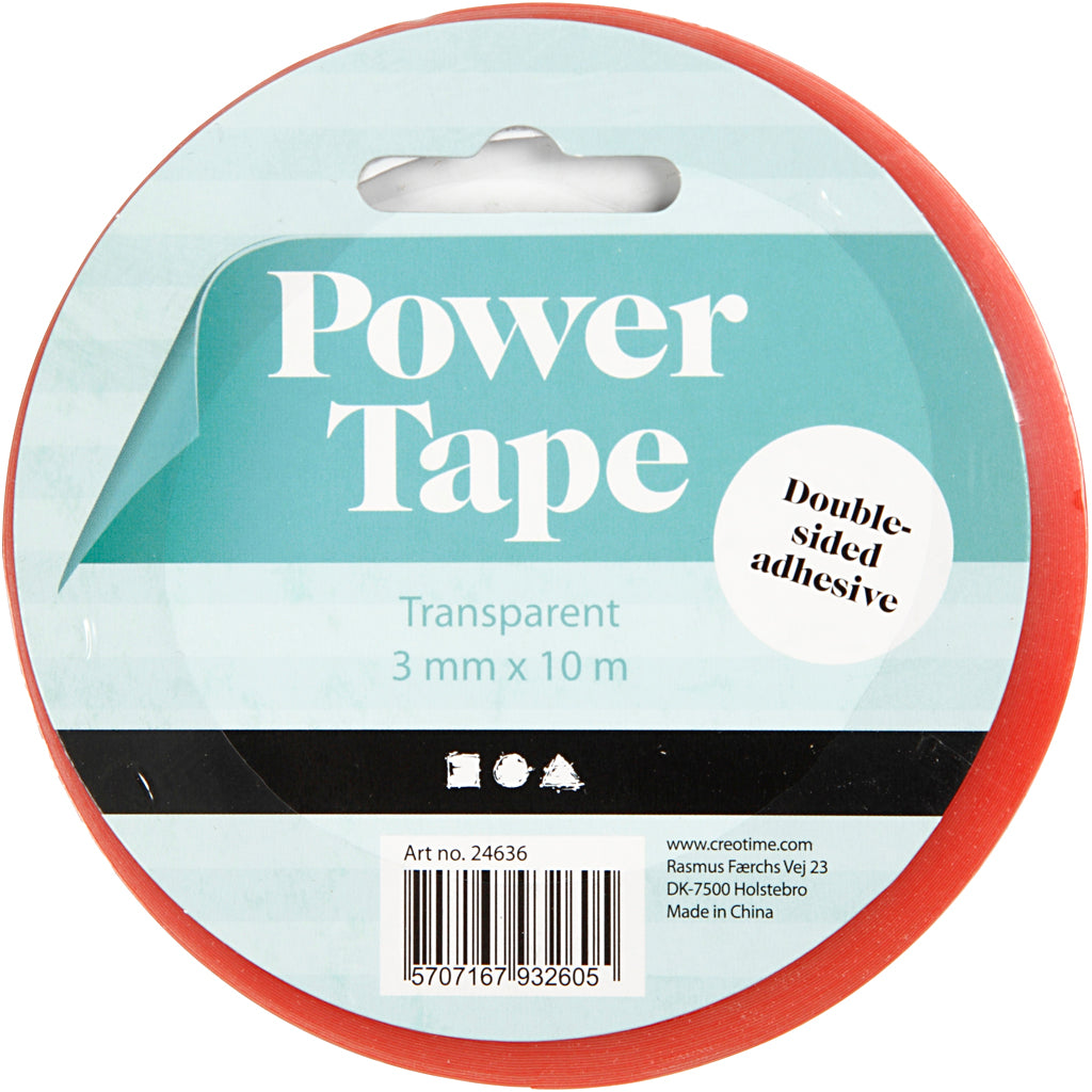 Dubbelzijdig Klevend Power Tape 3mm, 10m