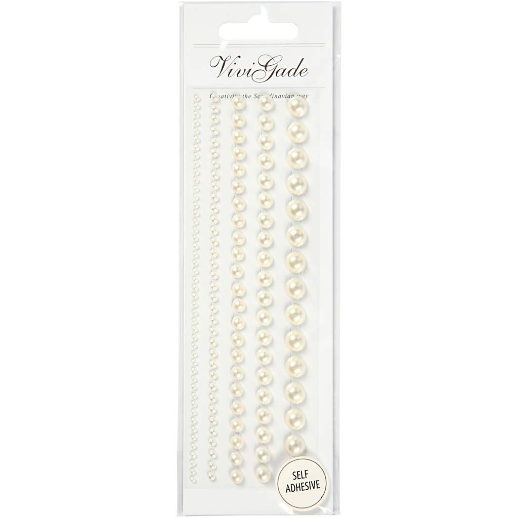 Halv pasta Pearls White 2-8mm, 140 ..