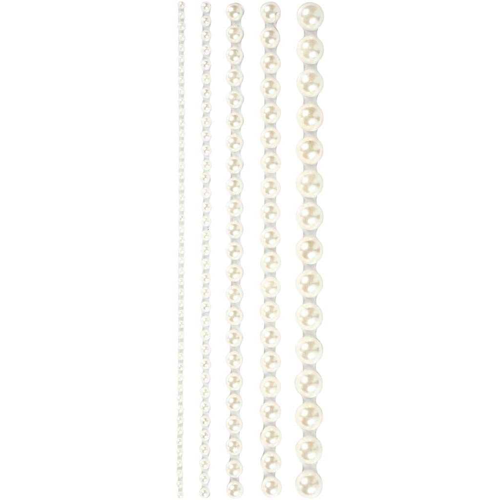 Halv pasta Pearls White 2-8mm, 140 ..