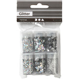 Creativ Company glitter and sequins silver, 6x5gr