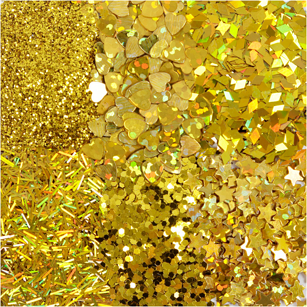 Creativ Company Glitter and Paileten Gold, 6x5gr