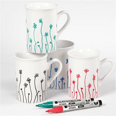 Creativ company https: www.cchobby.nl glas-porseleinstiften-lijndikte-1-2-mm-semi-dekkend-zwart-blauw-groen-rood-4-stuk-1-doos
