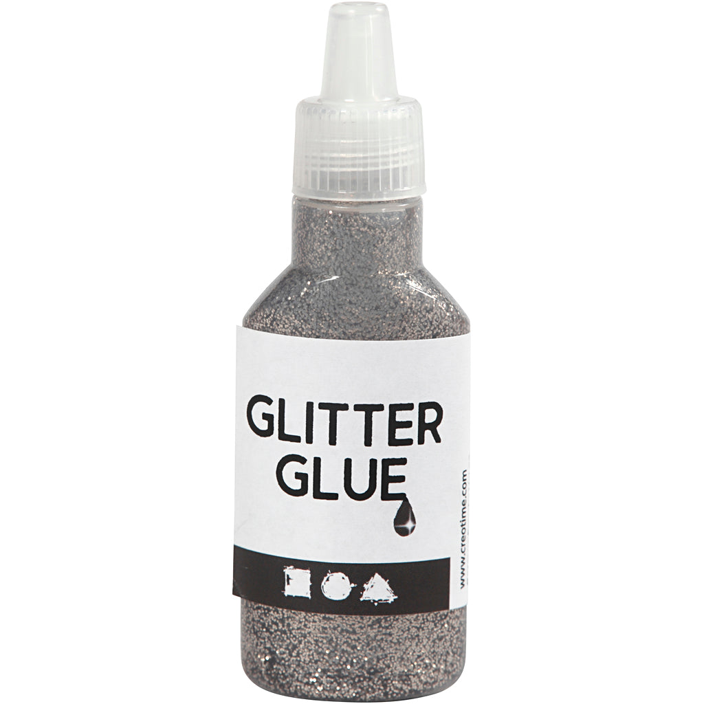 Kreativfirma Glitter Kleber Silber, 25ml