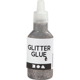 Kreativfirma Glitter Kleber Silber, 25ml