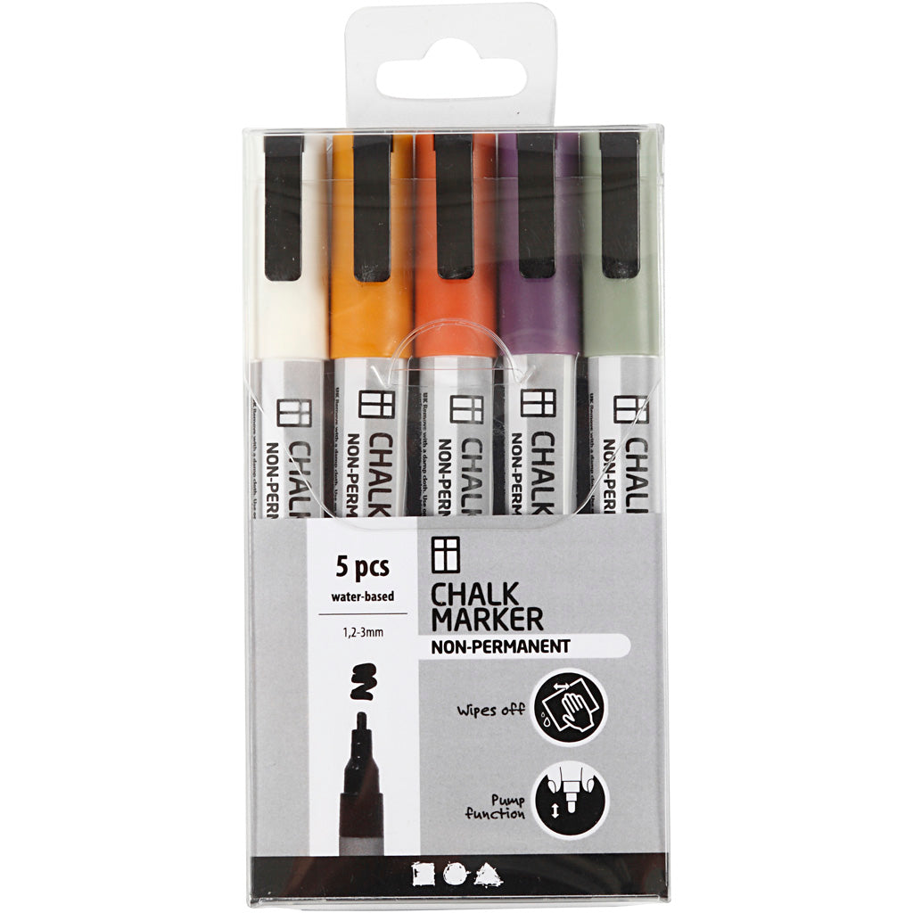 Creativ Company Krijt Markers Pastel colors, 5st.