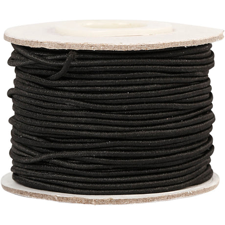 Creativ company elastiek dikte 1mm zwart, 25m
