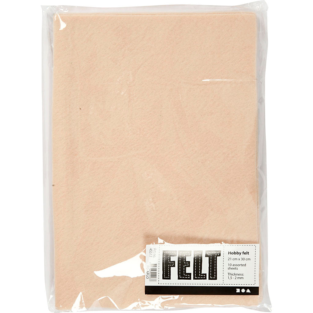 Hobby felt slightly beige a4, 10 sheets