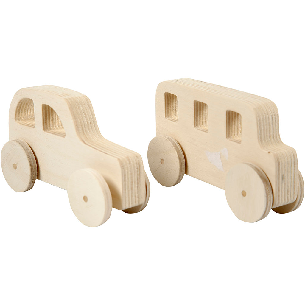 Creativ Company wooden cars, 2st.