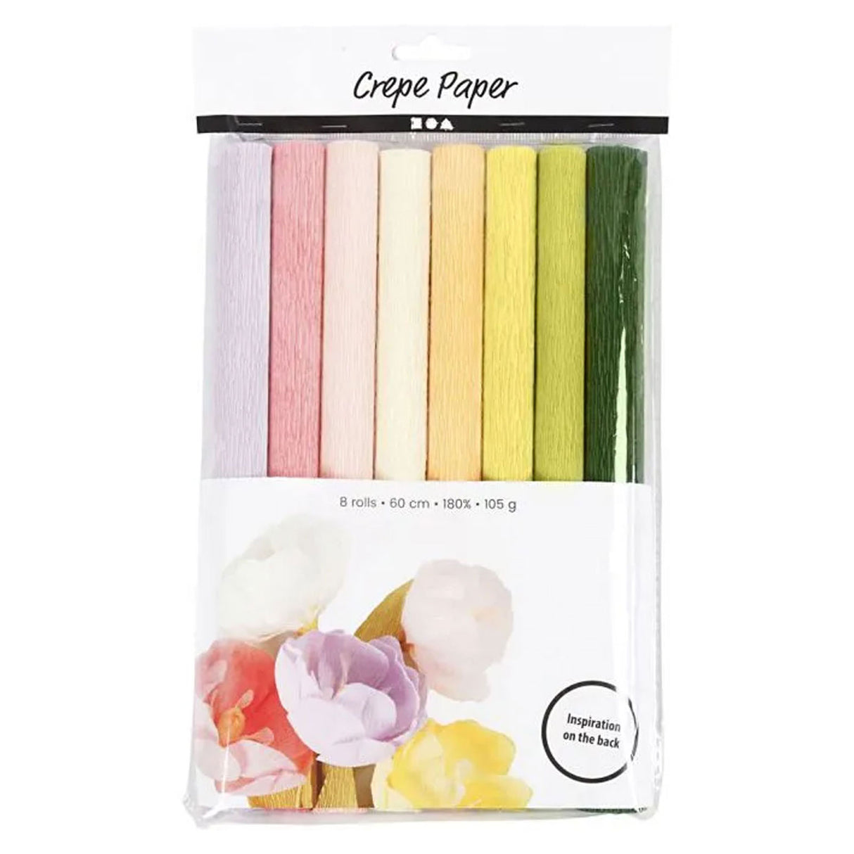 Colori pastello di carta Crep, 8 fogli