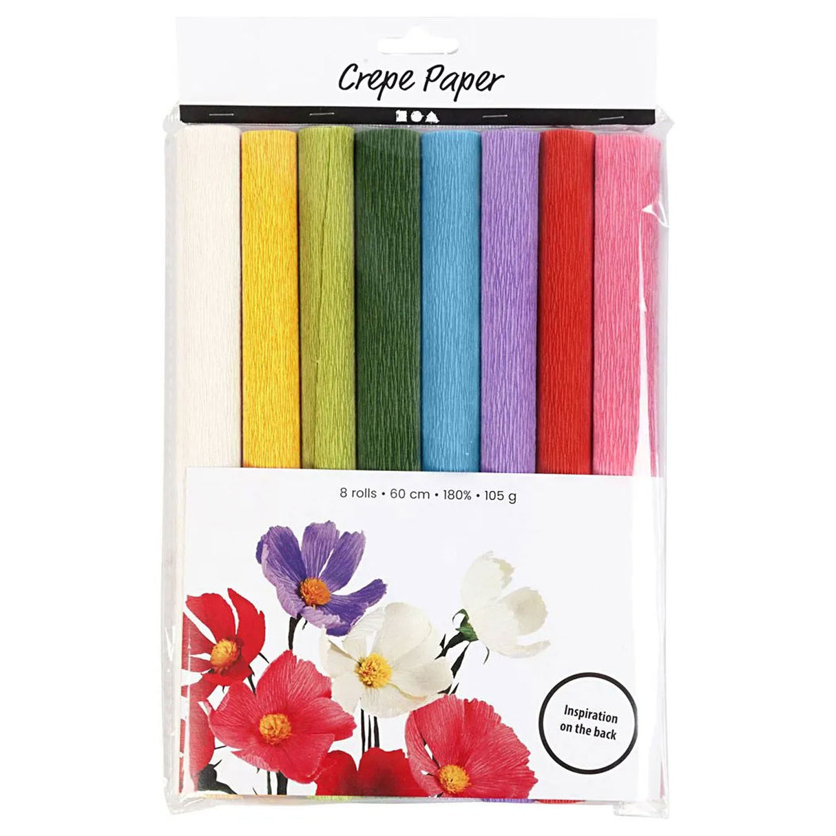 Colori standard di carta Crep, 8 fogli