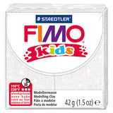 Fimo Kids Montering Clay White Glitter, 42gr